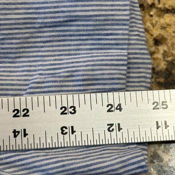 Banana Republic Avery Blue and White Stripe Linen Blend Cropped Pants Womens 20S - Picture 7 of 7